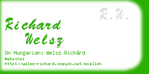 richard welsz business card